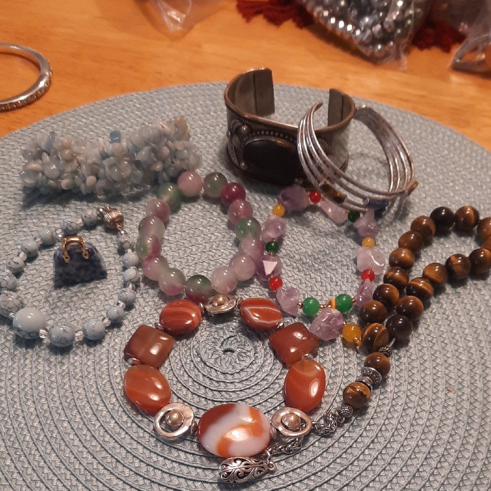 Elegant Multi-Color Beaded Bracelet Set